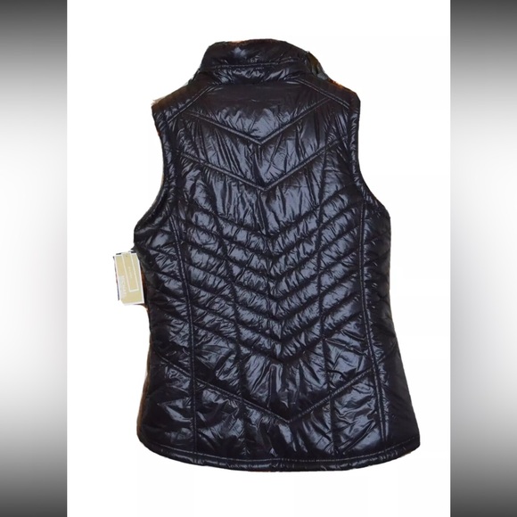 MICHAEL KORS WOMEN'S BLACK FAUX FUR LINED ZIPPERED VEST JACKET SZ M NWT $125 - Picture 2 of 11
